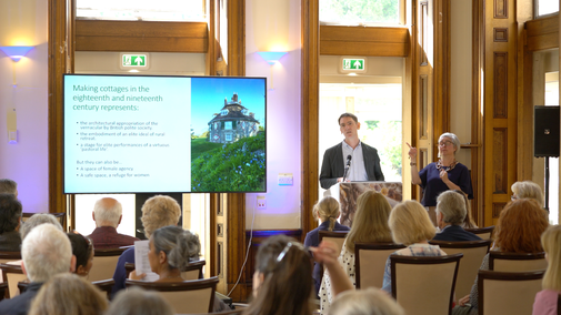 Dan Maudlin presenting a paper at the A la Ronde Symposium